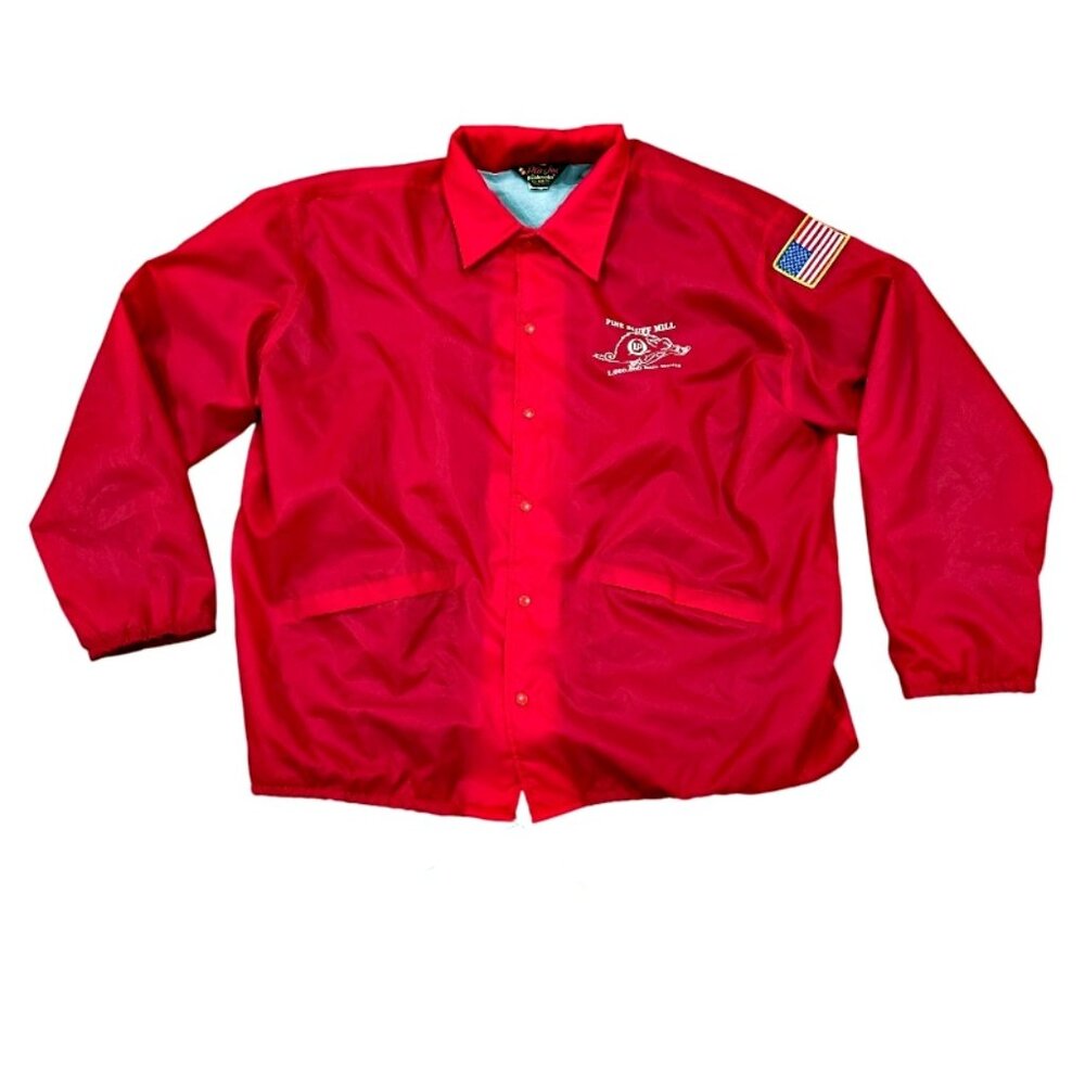 Vintage IP International Paper Arkansas Windbreaker Jacket Red Mens XXL Pla-Jac